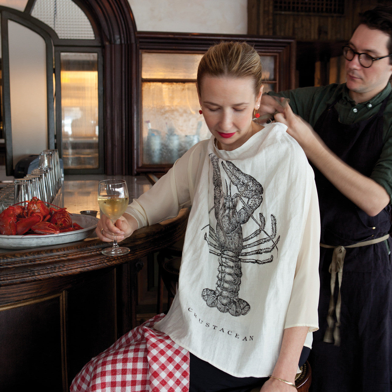 Crustacean Linen Bib