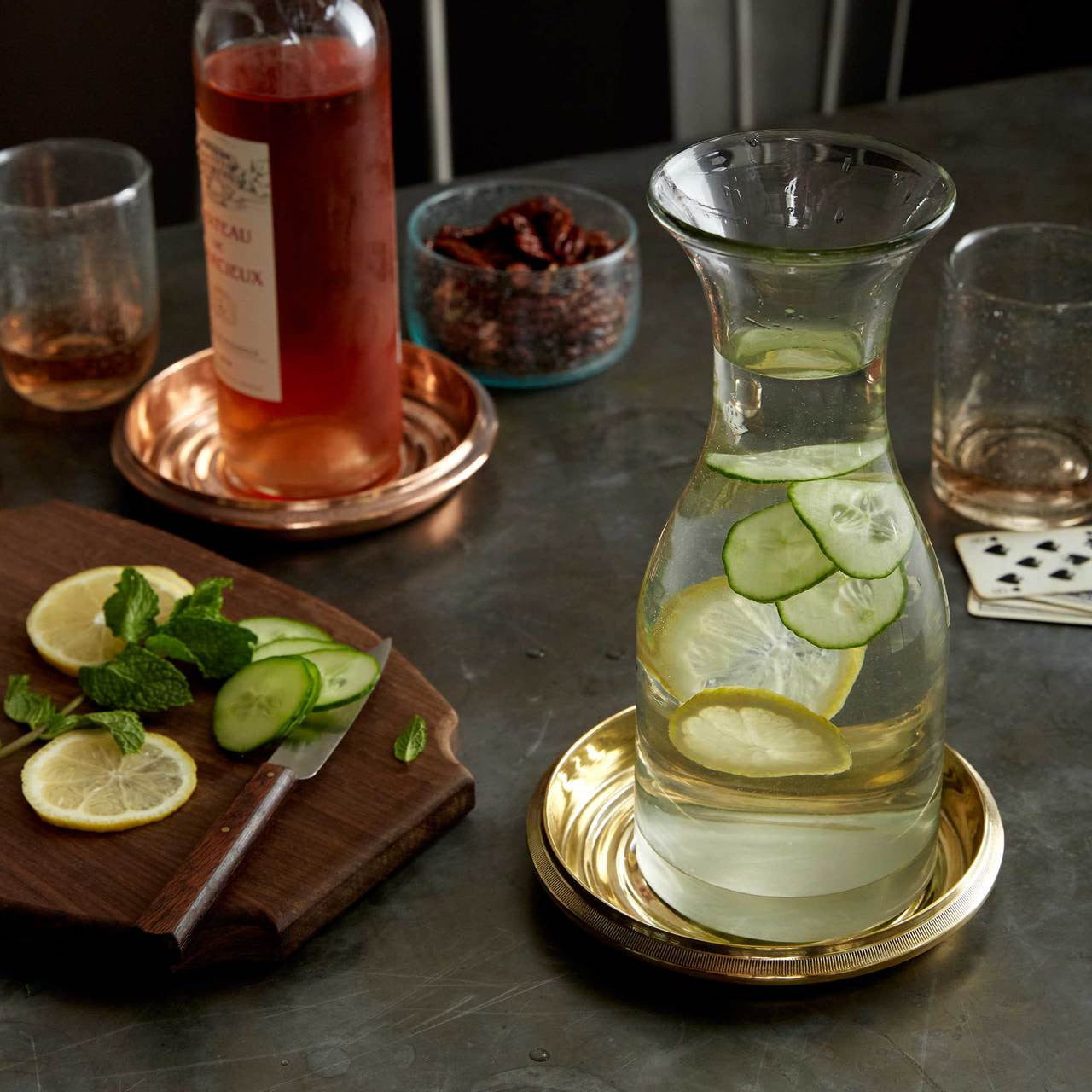 Copper Coin-Edged Bottle Coaster