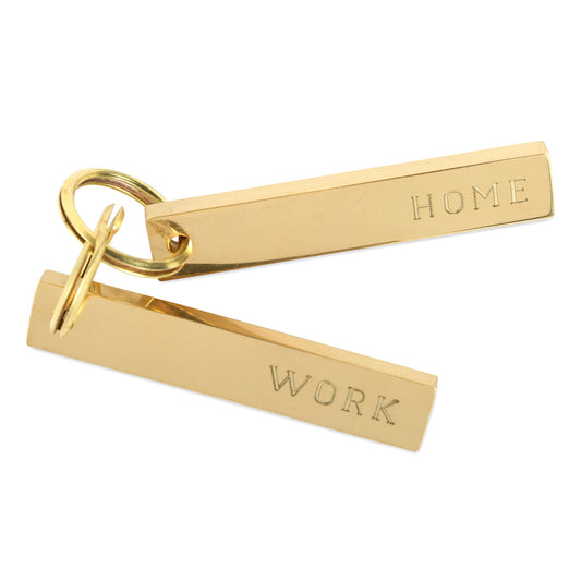 Brass Home & Work Keychain Pair