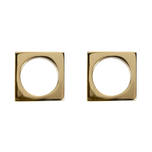 BRASS MODERNIST NAPKIN RINGS, SET OF 2