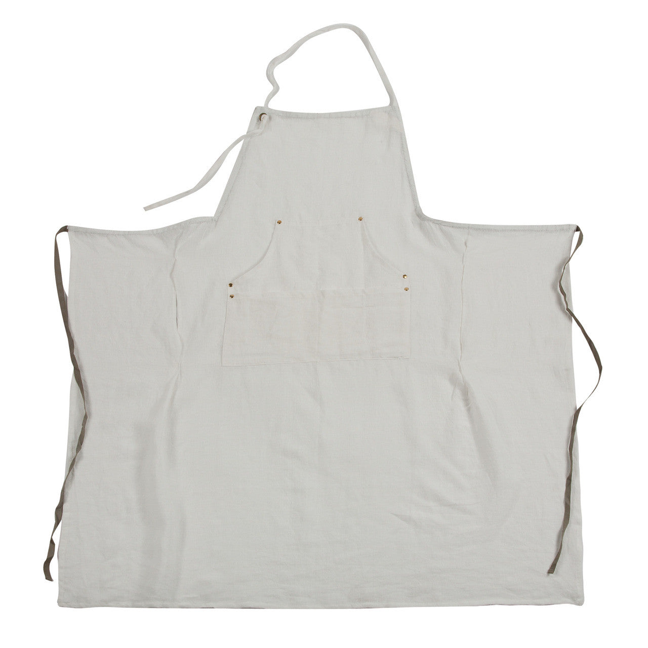 LINEN GRAND APRON, OYSTER WHITE