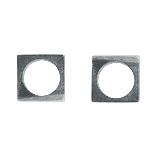 GRAY MARBLE MODERNIST NAPKIN RINGS, SET OF 2