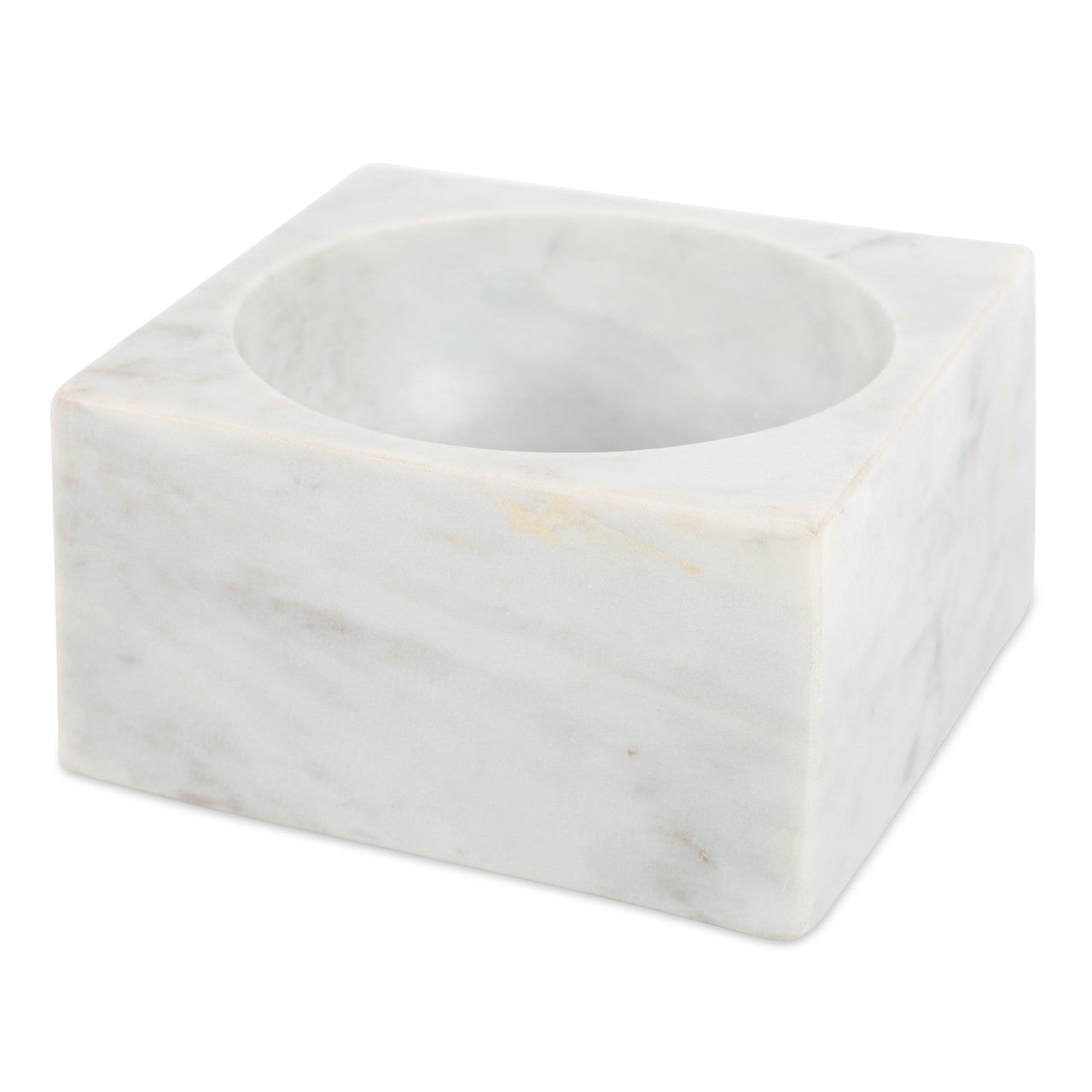WHITE MARBLE MODERNIST BOWL, MEDIUM