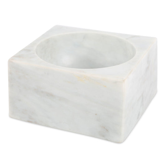 WHITE MARBLE MODERNIST BOWL, MEDIUM