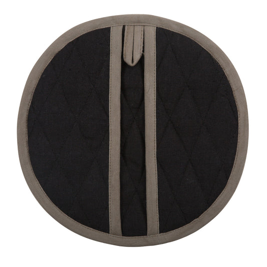 LINEN KITCHEN MITT, FADED BLACK