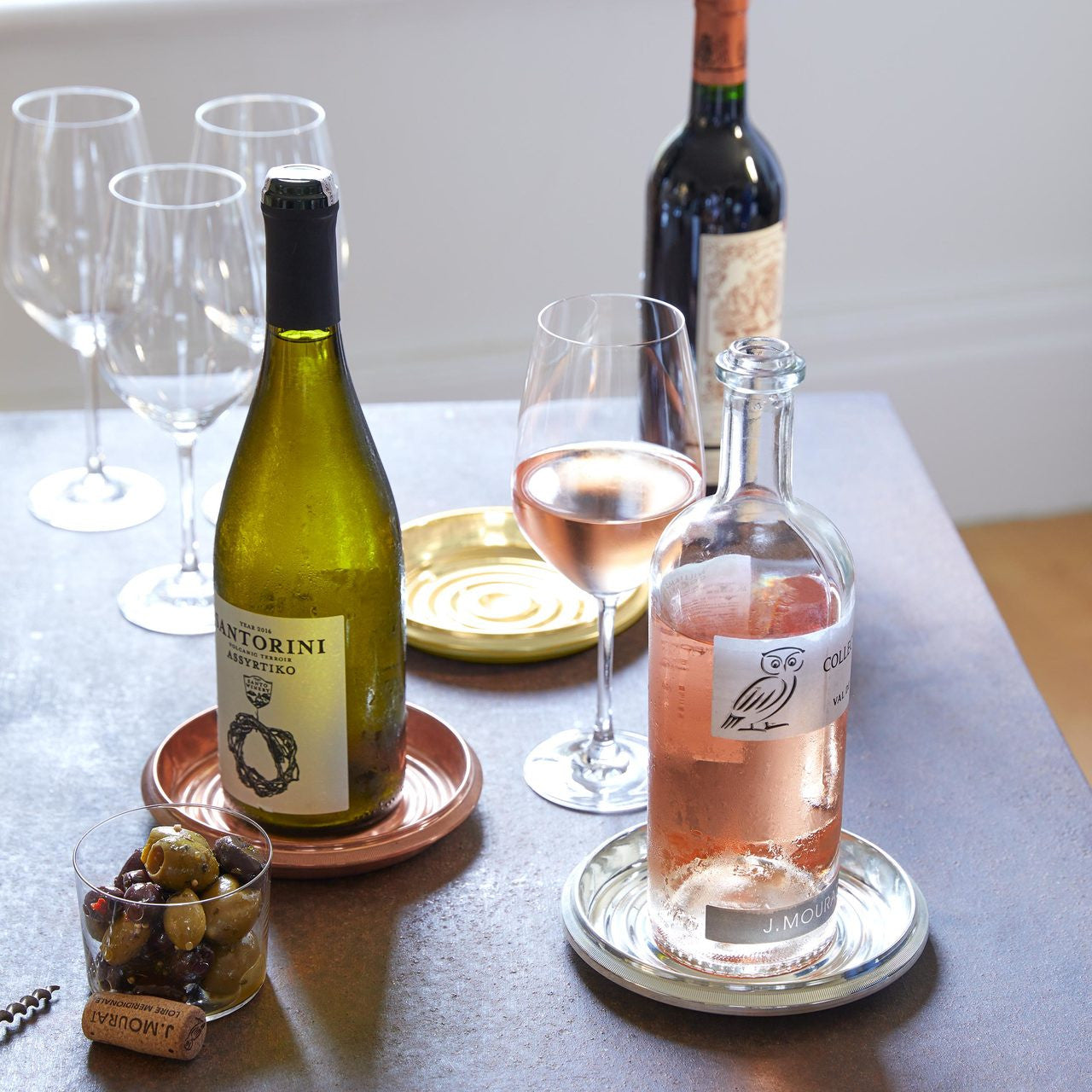 Copper Coin-Edged Bottle Coaster