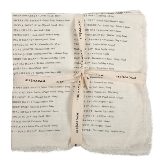 North American Oysters Napkins, Oyster White, set of 4