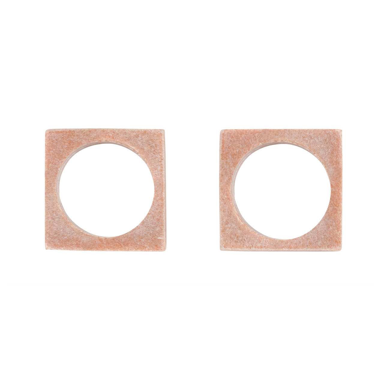 PINK MARBLE MODERNIST NAPKIN RINGS, SET OF 2