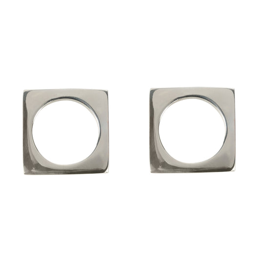 SILVER-PLATED MODERNIST NAPKIN RINGS, SET OF 2