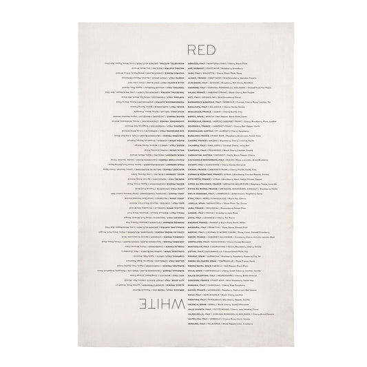 European Wine Varietals Pure Linen Tea Towel