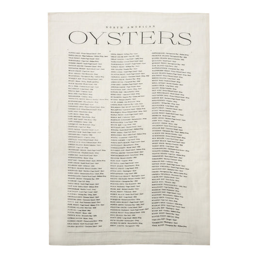North American Oysters Pure Linen Tea Towel